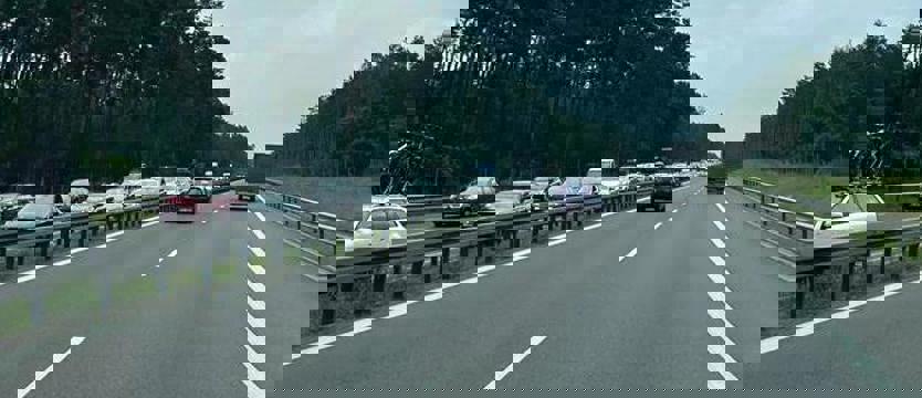 Karambol na A6. Korek przy węźle Kijewo