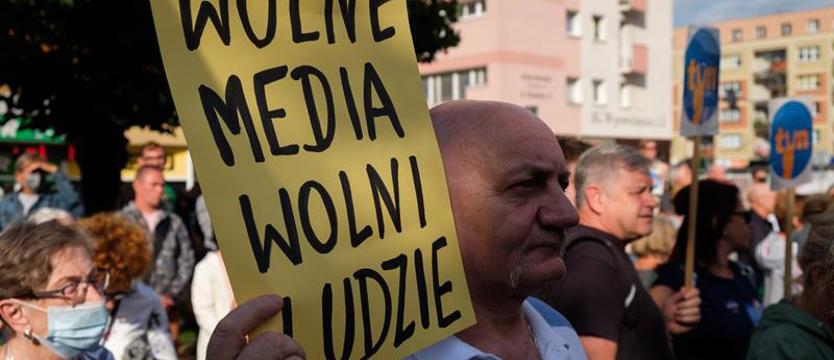 Obrońcy TVN 24 protestowali na placu Pawła Adamowicza