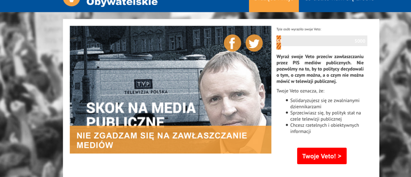 PO uruchomiła stronę vetoobywatelskie.pl