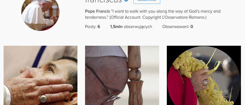 Papież na Instagramie