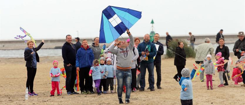 Latawce na plaży