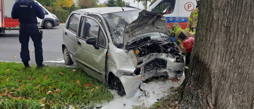 Samochód uderzył w drzewo w Pyrzycach