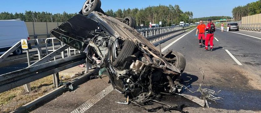 Zderzenie i dachowanie na S3. Wielki korek w kierunku Świnoujścia