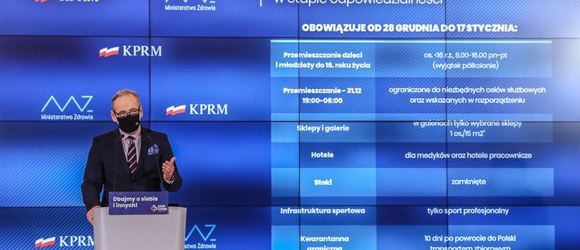 Niedzielski: od 28 grudnia do 17 stycznia wprowadzamy kwarantannę narodową