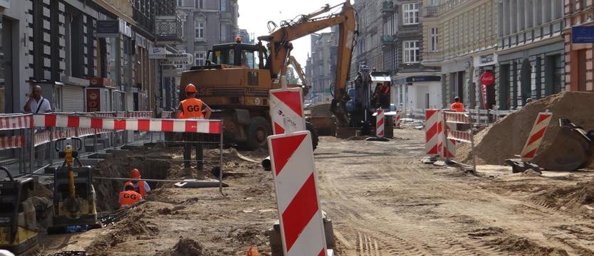 W ul. Jagiellońskiej rozbiórki i wykopki 