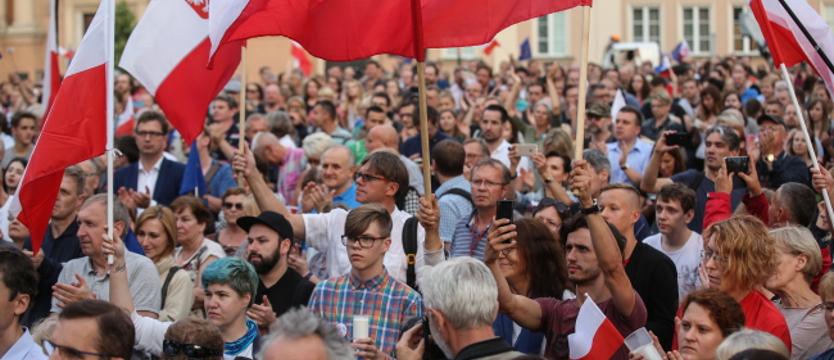 Warszawa. Demonstracje przed budynkami Sądu Najwyższego i Senatu