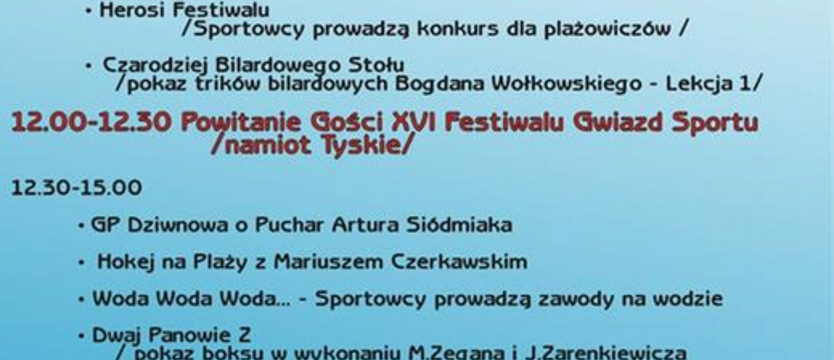Festiwal Gwiazd Sportu. Od czwartku na plaży w Dziwnowie!