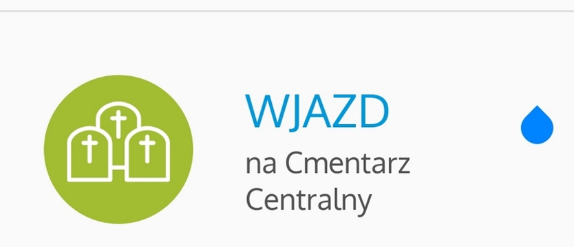 Wjazdówka na cmentarz przez telefon
