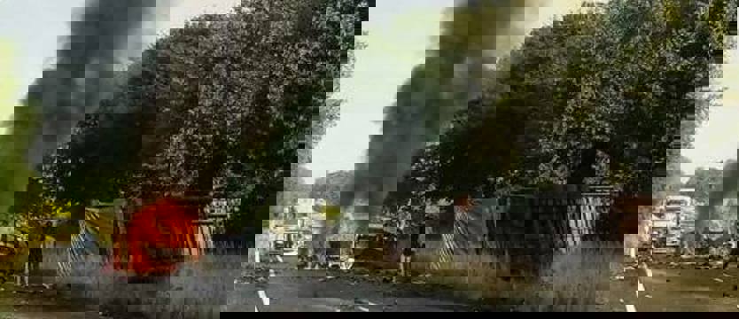 Tragiczny wypadek w Krąpieli. Auto stanęło w płomieniach