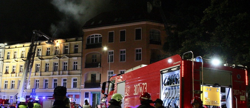 Pożar poddasza przy ul. Kaszubskiej w Szczecinie