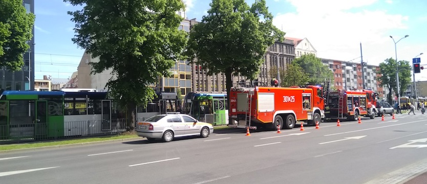 Zapalił się tramwaj w al. Niepodległości