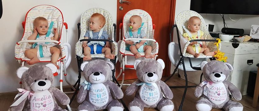 Urodzinowe prezenty na roczek dla szczecińskich czworaczków