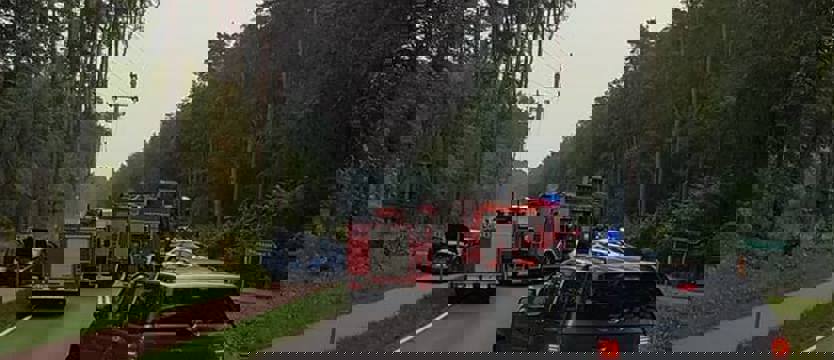 Wypadek z udziałem motocyklisty. Ruch wahadłowy