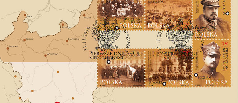Znaczki na 101. rocznicę odzyskania przez Polskę niepodległości