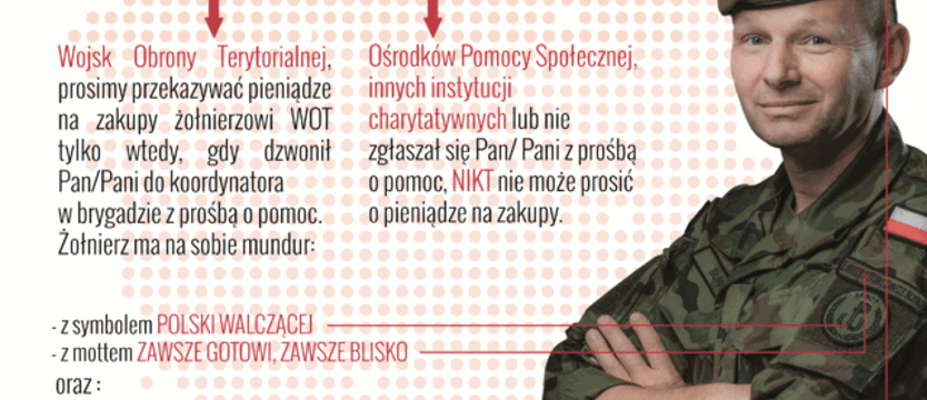 Próbowali wyłudzić pieniądze „na żołnierza WOT”. Nie daj się oszukać
