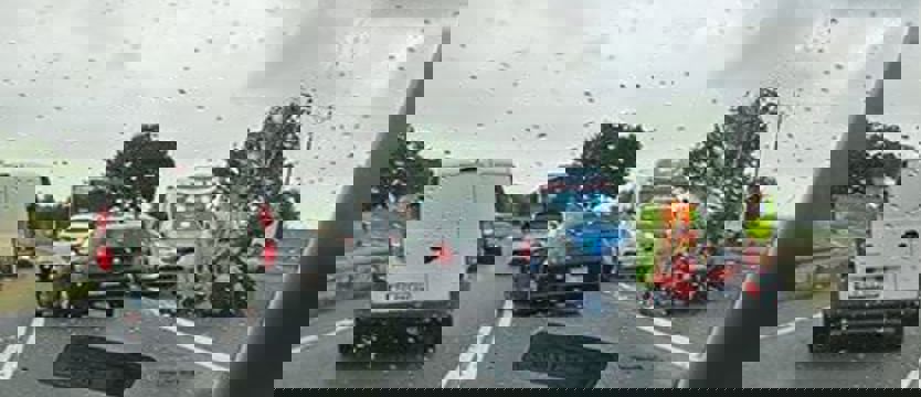 Wypadek na DK 13. Wahadłowo w kierunku Kołbaskowa