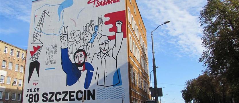 Odsłonili kolejny mural w Szczecinie upamiętniający Sierpień'80