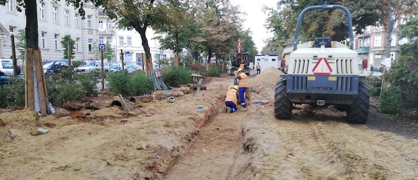 Prace w al. Papieża Jana Pawła II w Szczecinie