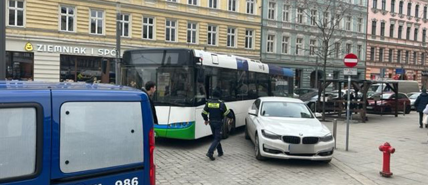 Zablokował BMW Jagiellońską