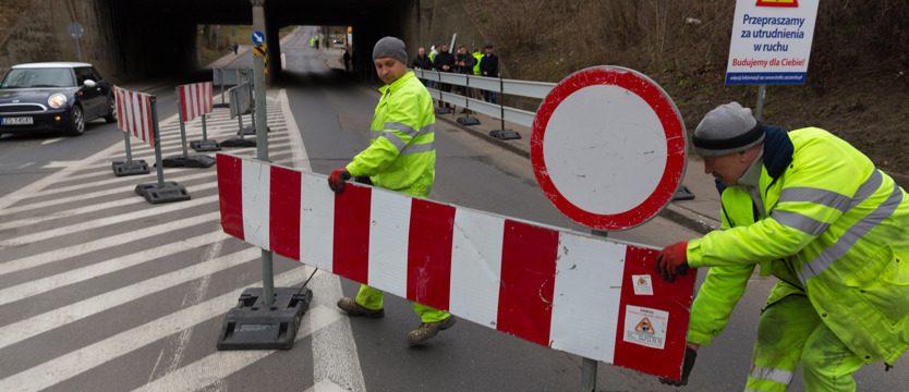 Skrzyżowanie zamknięte przez weekend