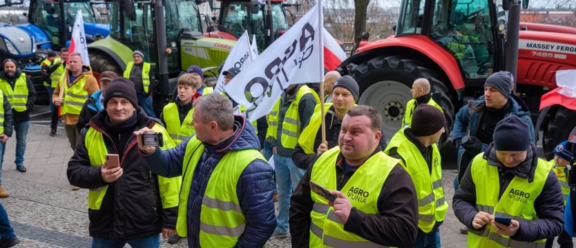 Agrounia protestowała przeciwko polityce rządu. Rolnicy przed gmachem wojewody