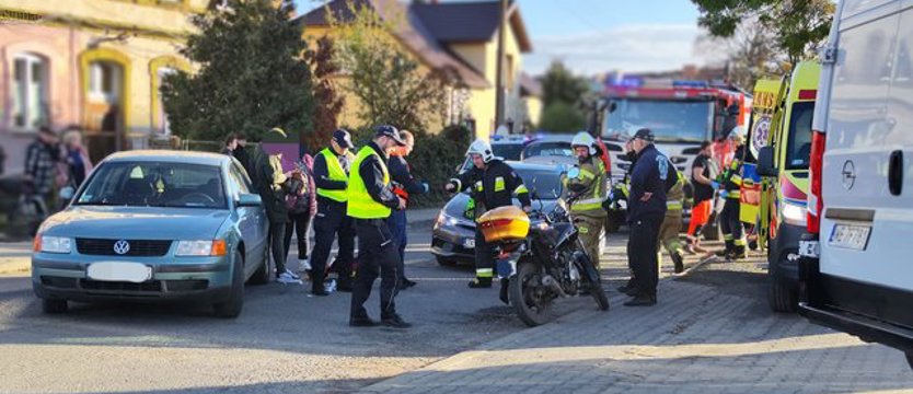 Wypadek w Wolinie. Śmigłowiec zabrał rannego motocyklistę