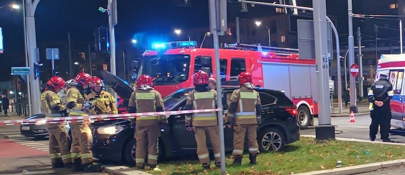 Kraksa na pl. Rodła w Szczecinie