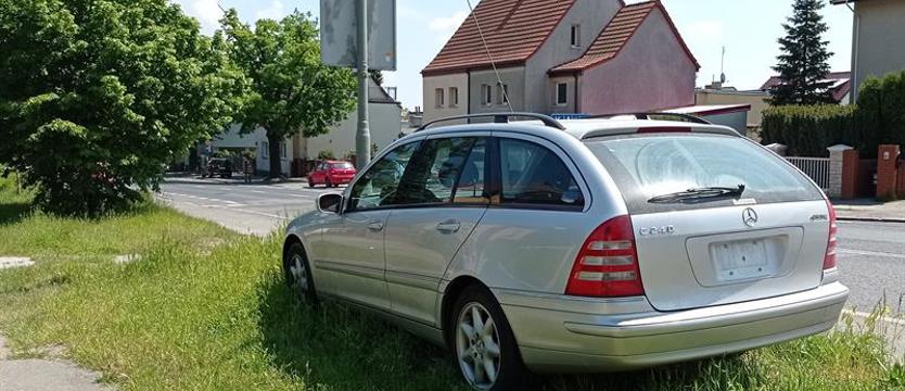 Parkowanie na zielonej trawie