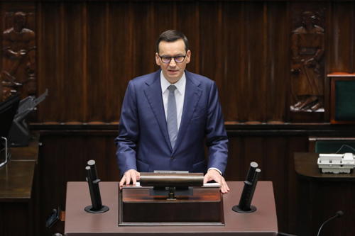 Premier Mateusz Morawiecki wygłasza expose. Fot. PAP/Paweł Supernak