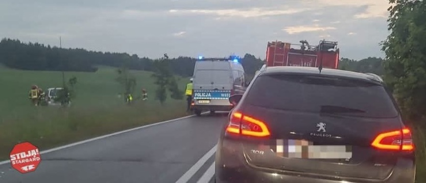 W pobliżu Stargardu auto wypadło z drogi