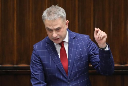 Wystąpienie Krzysztofa Gawkowskiego (Lewica) Fot. PAP/Paweł Supernak