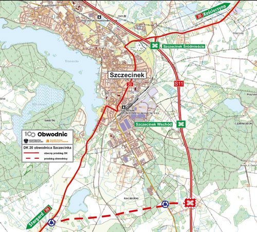 Obwodnica Szczecinka - mapa