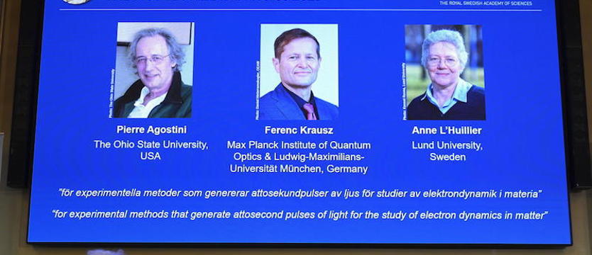 Nobel z fizyki za krótkie impulsy światła