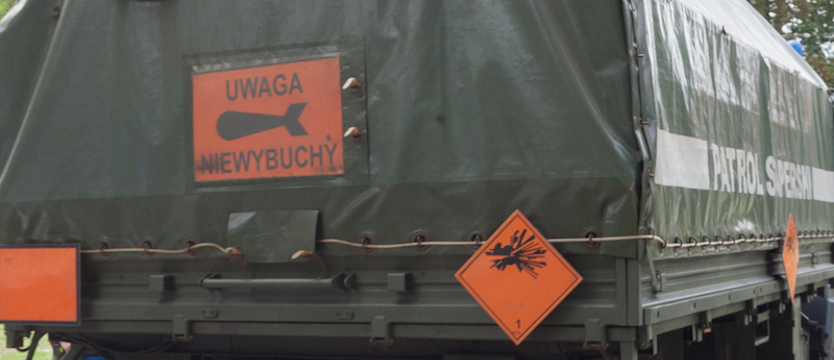 Niewybuch wywieziony z Polic