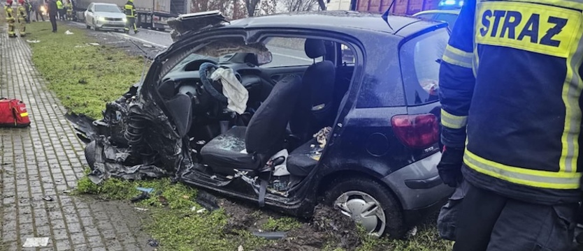 Zablokowana DK10 po wypadku pod Stargardem